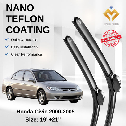 Honda Civic 7th Gen Premium Quality Japan Tech Car Wiper Accesories 19"+21" Universal Hook-Include Free Microfibre Cloth