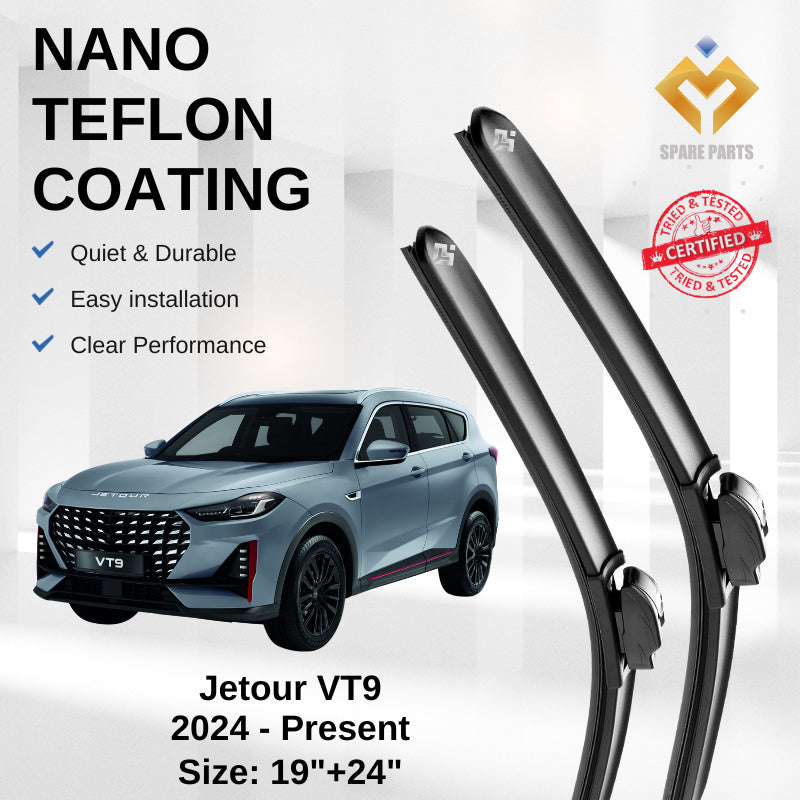 Jetour VT9  2024 - Present Premium Japan Tech Car Wiper Accessories 19”+24” Type 01/04 Clip- Includes Free Gift!