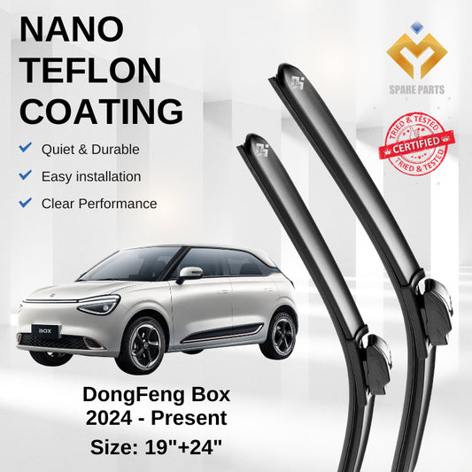 DongFeng Box (EV) 2024 - Present Premium Japan Tech Car Wiper Accessories 19”+24” Universal Hook–Includes Free Gift