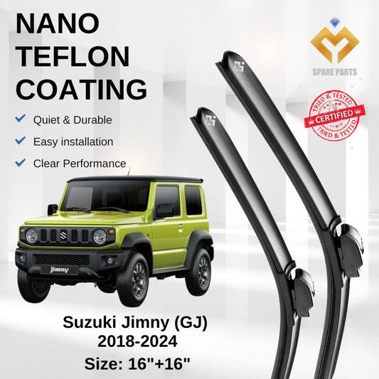 Suzuki Jimny (GJ) 2018-2024 Premium Japan Tech Car Wiper Accessories 16”+16” Universal Hook–Includes Free Gift!