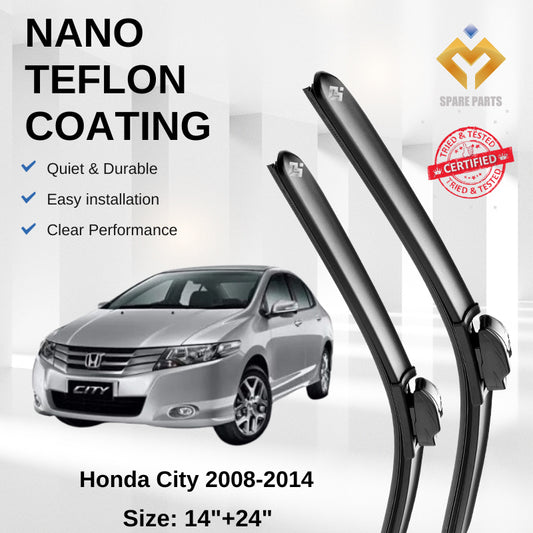 Honda City 2002-2014 Premium Quality Japan Tech Car Wiper Accessories 14"+24" Type 02 Free Microfibre Cloth