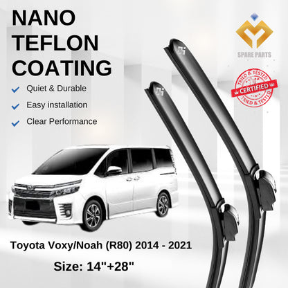 Toyota Voxy/Noah (R80) 2014 - 2021Premium Japan Tech Car Wiper Accessories 14”+28” Type 02 Clip- Includes Free Gift