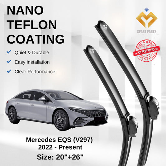 Mercedes EQS (V297) 2022-Present Premium Japan Tech Car Wiper Accessories 20”+26” Type 11/16 Clip- Includes Free Gift