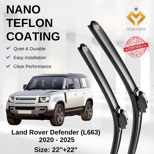 Land Rover Defender (L663) Premium Japan Tech Car Wiper Accessories 22”+22” Type 01/04 Clip- Includes Free Gift