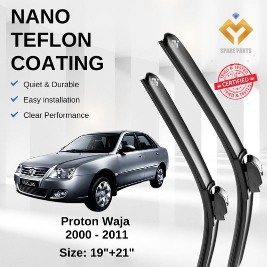 Proton Waja Perdana Premium Quality Japan Tech Car Wiper Accessories 19"+21" Universal Hook-Free Microfibre Cloth!