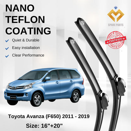 Toyota Avanza 2003 2011 2019 Premium Japan Tech Car Wiper Accessories 16”+20” Universal Hook–Includes Free Gift!