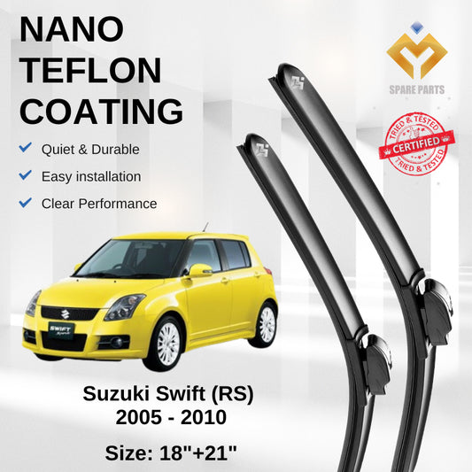 Suzuki Swift (RS) 2005 - 2010 Premium Japan Tech Car Wiper Accessories 18”+21” Universal Hook–Includes Free Gift!