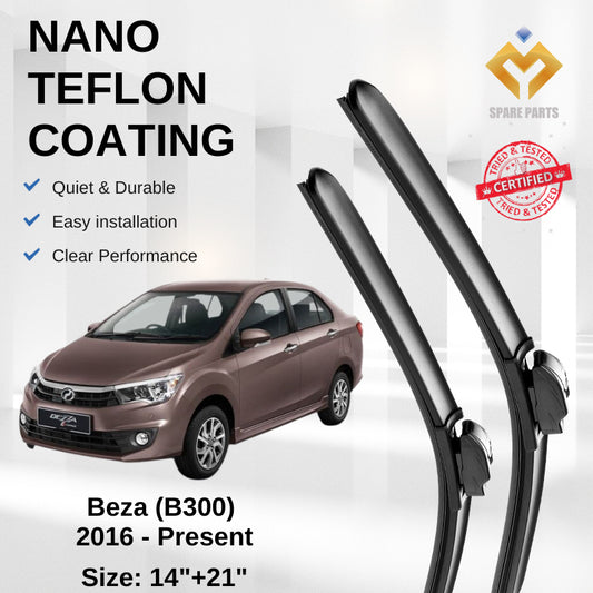 Perodua Axia Bezza Kembara Premium Quality Japan Tech Car Wiper Accessories 14"+21" Universal Hook-Free Microfiber Cloth