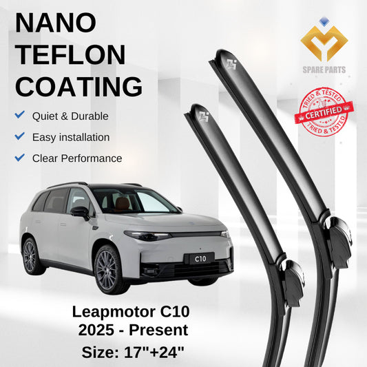 Leapmotor C10 2025 Premium Japan Tech Car Wiper Accessories 17”+24” Type 04 Clip- Includes Free Microfibre  Cloth!