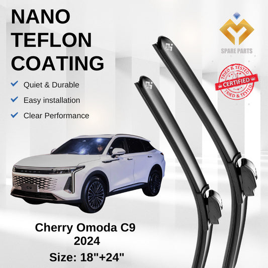 Chery Omoda C9 2024 Premium Japan Tech Car Wiper Accessories 18”+24” Type 14 Clip- Includes Free Microfibre  Cloth!
