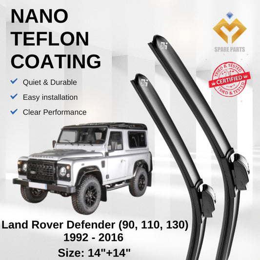 Land Rover Defender 1992-2016 Premium Japan Tech Car Wiper Accessories 14”+14” Universal Hook–Includes Free Gift!