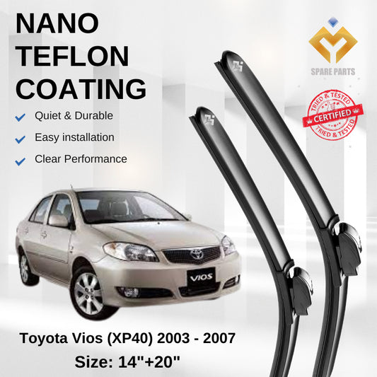 Toyota Vios XP40 Premium Quality Japan Nano Car Wiper Accessories 14"+20" Universal Hook Free Microfibre Cloth