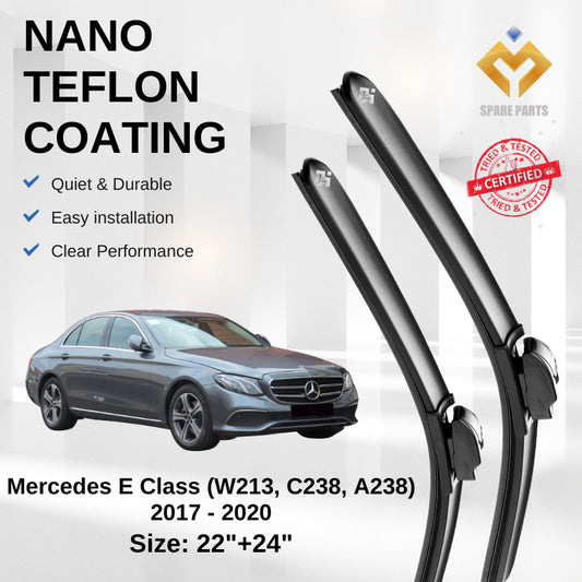 Mercedes E Class W213 C238 A238 2017-2020 Premium Quality Japan Tech Car Wiper 1set 22"+24" Type 11 Clip
