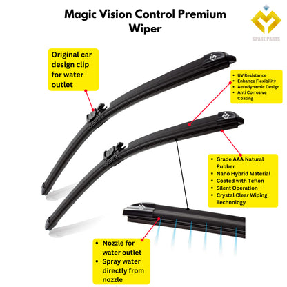 Mercedes E-class coupe C238 2017-2023 Premium Quality Japan Tech Car Wiper with Spray Nozzle 1set 22"+23"-Includes Gift
