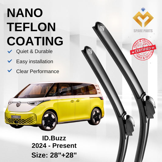 Volkswagen ID.Buzz 2024 - Present Premium Japan Tech Car Wiper Accessories 28”+28” Type 01/04 Clip- Includes Free Gift!!