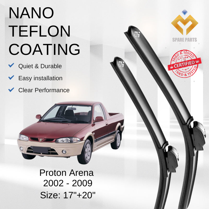 Proton Wira Arena SatiraGTI Putra Premium Quality Japan Tech Car Wiper 17"+20" Universal Hook Free Microfiber Cloth