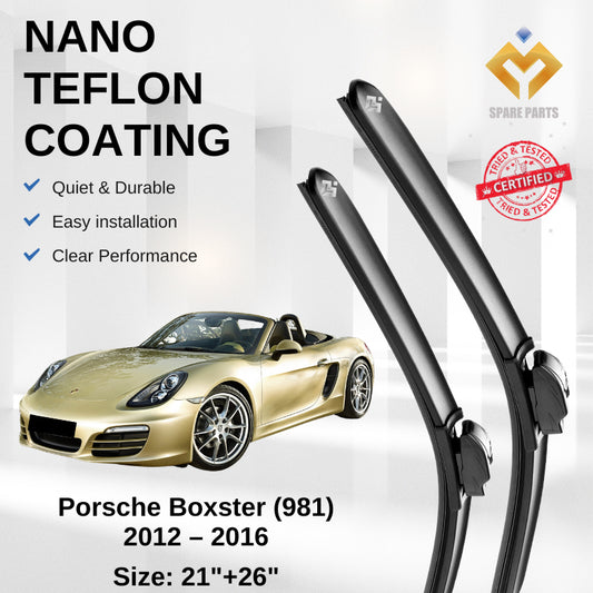 Porsche Boxster (981) 2012-2016 Premium Japan Tech Car Wiper Accessories 21”+23” Type 01/04 Clip- Includes Free Gift