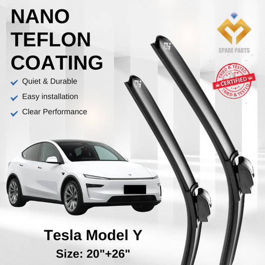 Tesla Model Y 2nd Gen Premium Japan Tech Car Wiper Accessories 20”+26” Type 04 Clip, Free Microfibre Cleaning Cloth