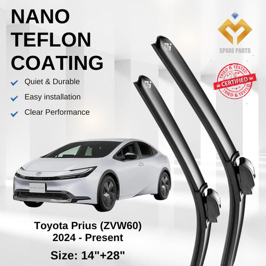 Prius ZVW60 2024 - Present Premium Japan Tech Car Wiper Accessories 14”+28” Type 02 Clip- Includes Free Microfibre Cloth