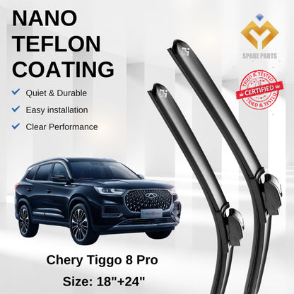 Chery Tiggo 8 Pro  Premium Japan Tech Car Wiper Accessories 18”+24” Type 14 Clip- Includes Free Microfibre  Cloth!