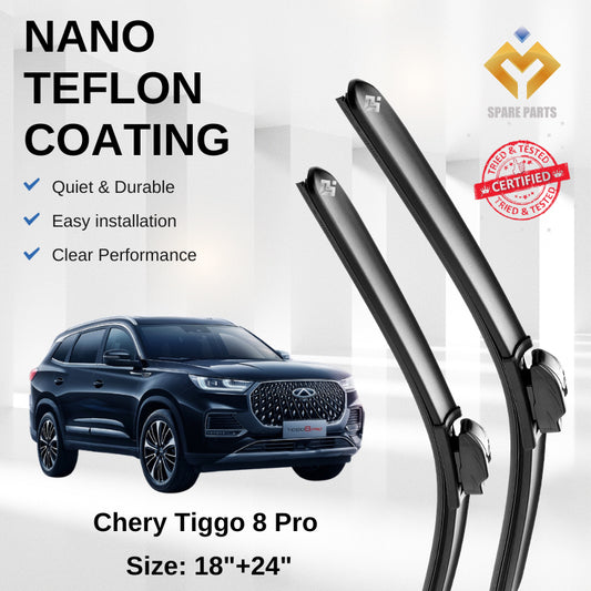 Chery Tiggo 8 Pro  Premium Japan Tech Car Wiper Accessories 18”+24” Type 14 Clip- Includes Free Microfibre  Cloth!