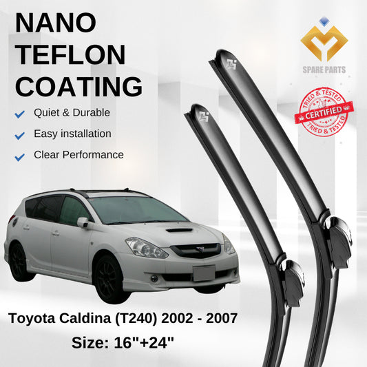 Toyota Caldina Corolla Altis Premium Quality Japan Nano Car Wiper 1set 16"+24" U Hook Free Microfibre Cloth