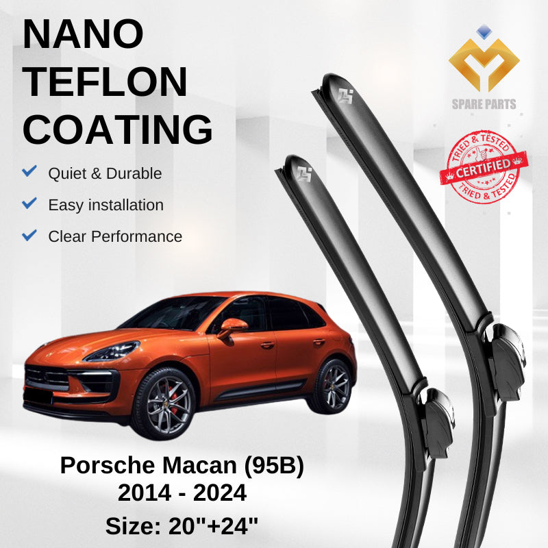 Porsche Macan (95B) 2014-2024 Premium Japan Tech Car Wiper Accessories 20”+24” Type 01/04 Clip- Includes Free Gift