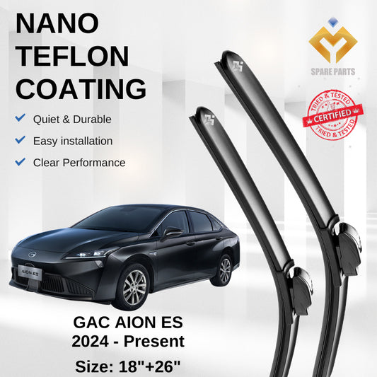 GAC Aion ES 2024 - Present Premium Japan Tech Car Wiper Accessories 18”+24” Type 01/04 Clip- Includes Free Gift