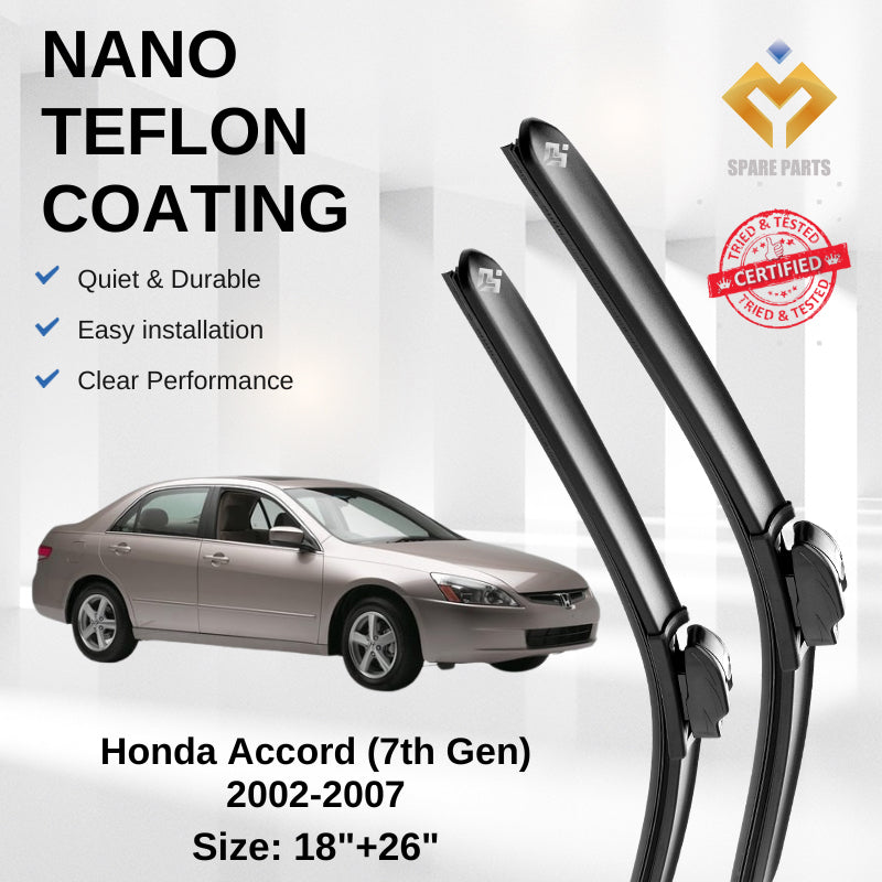 Honda Civic/Accord/Freed Premium Quality Japan Tech Car Wiper Set 18"+26" Universal Hook Free Microfibre Cloth