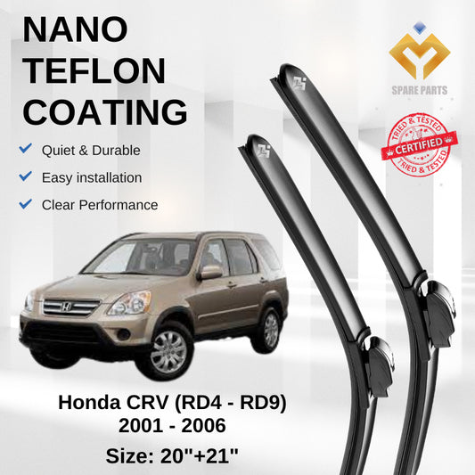 Honda CRV 2001-2006 Premium Quality Japan Tech Car Wiper 1set 20"+21" U Hook Free Microfibre Cloth