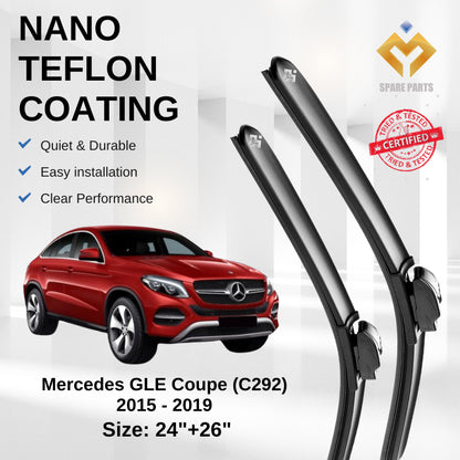 Mercedes GLE Class/Coupe W166/C292 Premium Quality Japan Tech Car Wiper 1set 23"+26" Type 01 Clip