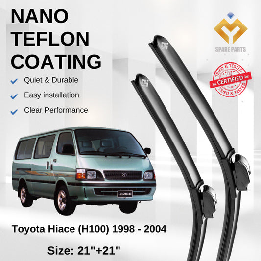 Toyota Hiace H100 Premium Quality Japan Tech Car Wiper 1set 21"+21" U Hook Free Microfibre Cloth